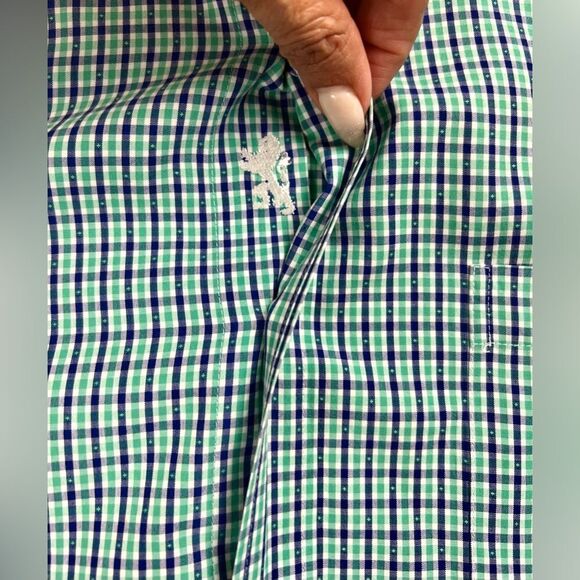 Bugatchi Cotton Gingham Plaid Flip Cuff Shirt - Picture 4 of 9